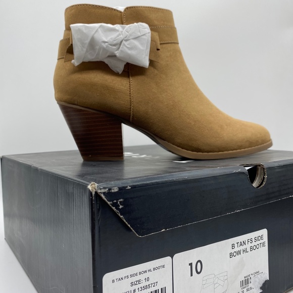 Torrid Beige Faux Suede Side Bow Ankle Bootie - Picture 14 of 16